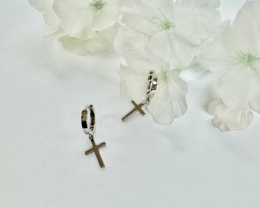 Pendiente Cruz -plata
