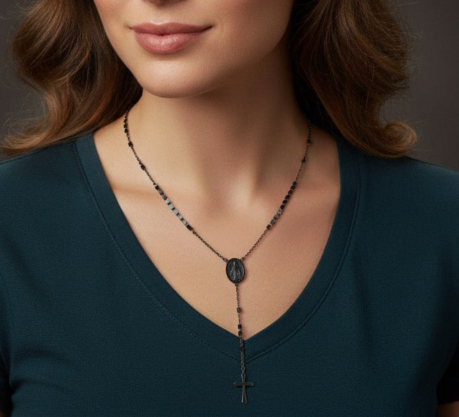 Rosario color Negro Unisex