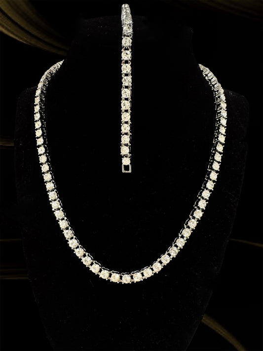 Tennis Chain con Pulsera tamaño 18' plata