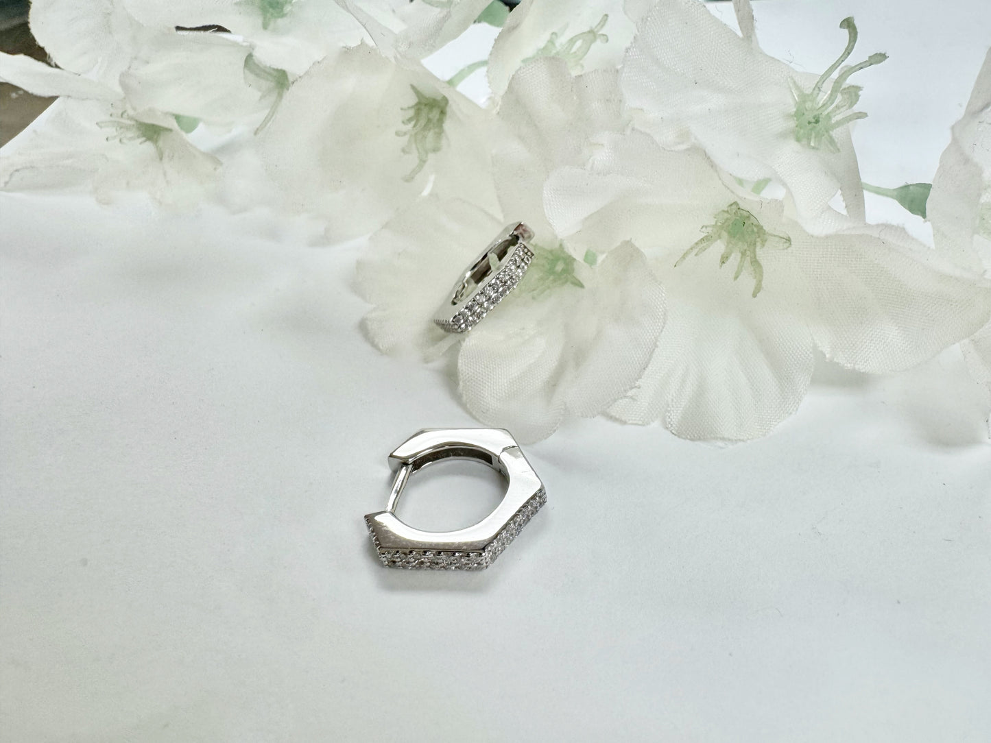 Pendiente Pentágono - Plata