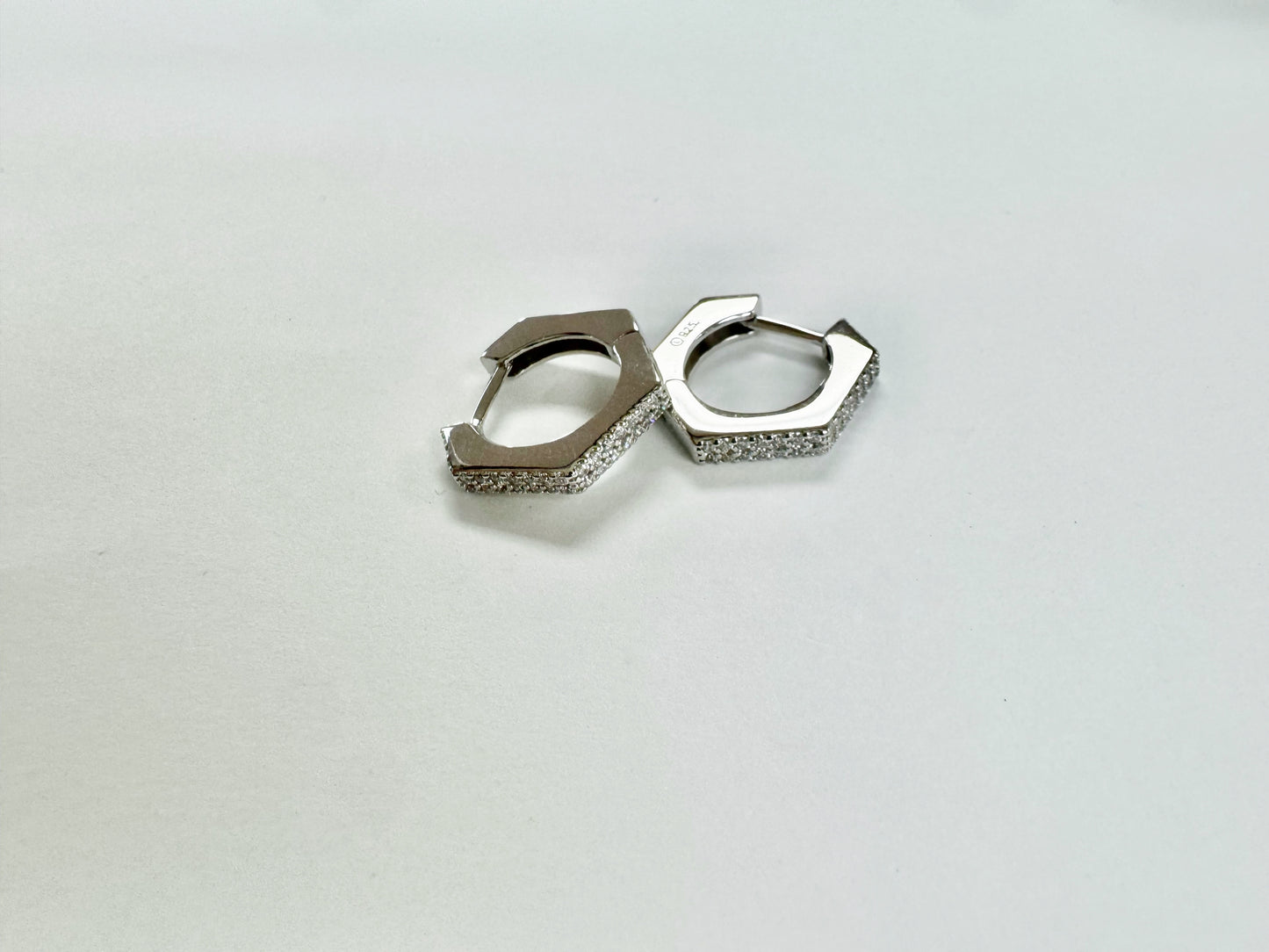 Pendiente Pentágono - Plata