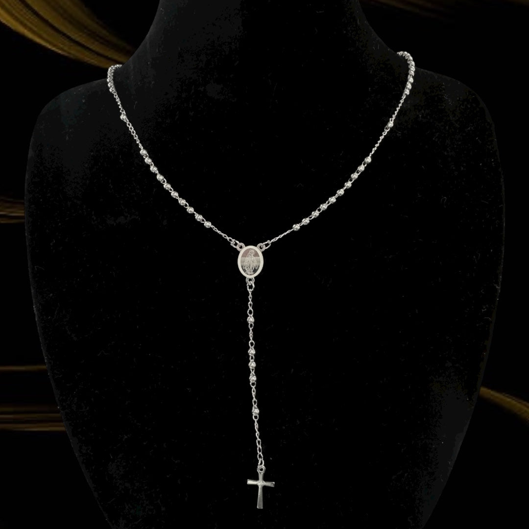 Rosario Color Plata sobre S.S. unisex