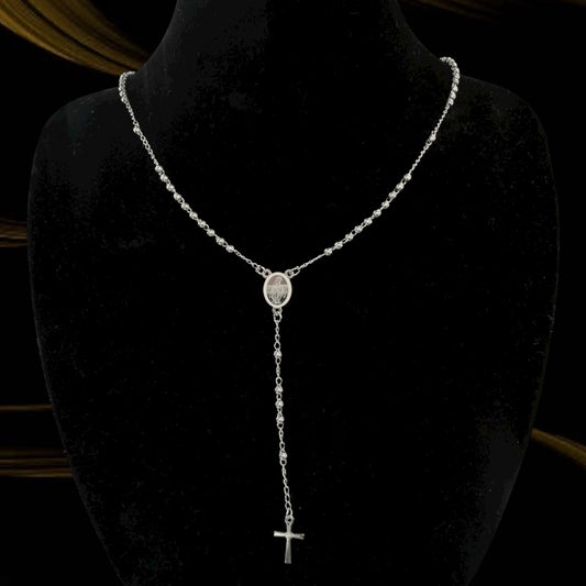 Rosario Color Plata sobre S.S. unisex