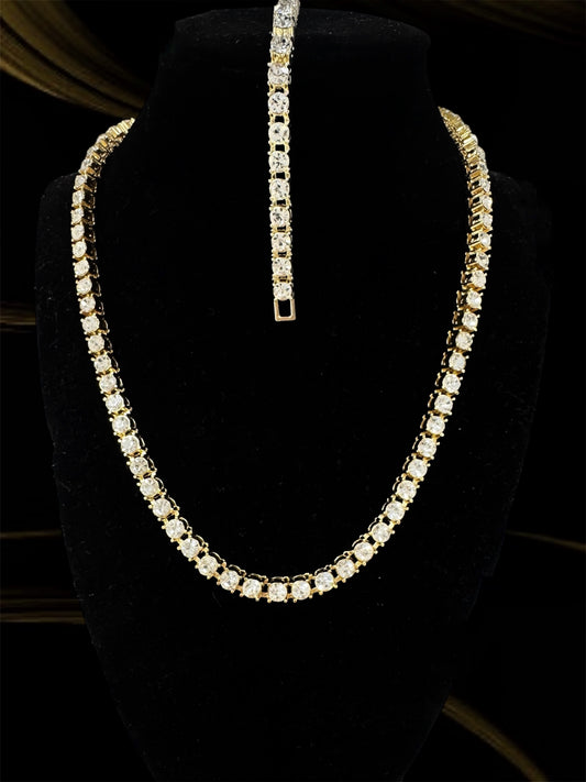 Tennis Chain con Pulsera tamano 18' Dorada